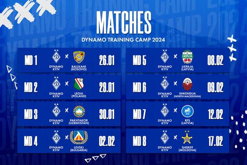 «Динамо» офіційно оголосило про проведення 8 спарингів на зимових зборах (СПИСОК МАТЧІВ)
